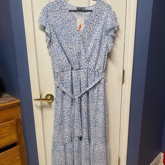 Pretty Garden Floral Summer V Wrap Dress size 2X - Picture 3 of 11